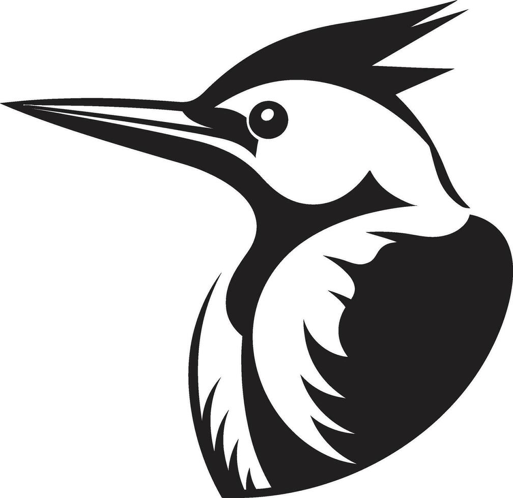 pájaro carpintero pájaro logo diseño negro y blanco geométrico pájaro carpintero pájaro logo diseño negro y blanco resumen vector