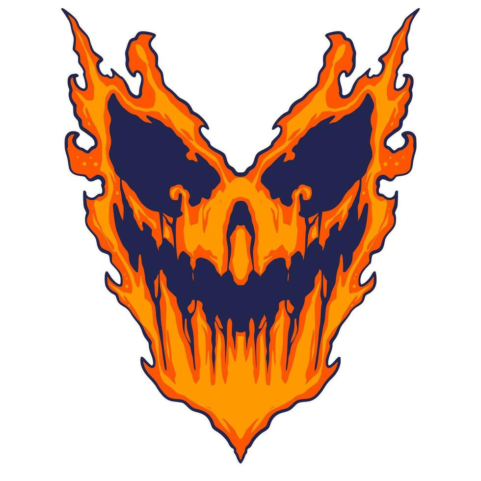 Skull Fire Halloween Illustration vector