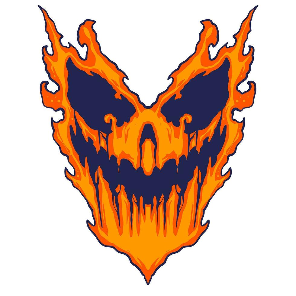 Skull Fire Halloween Illustration vector