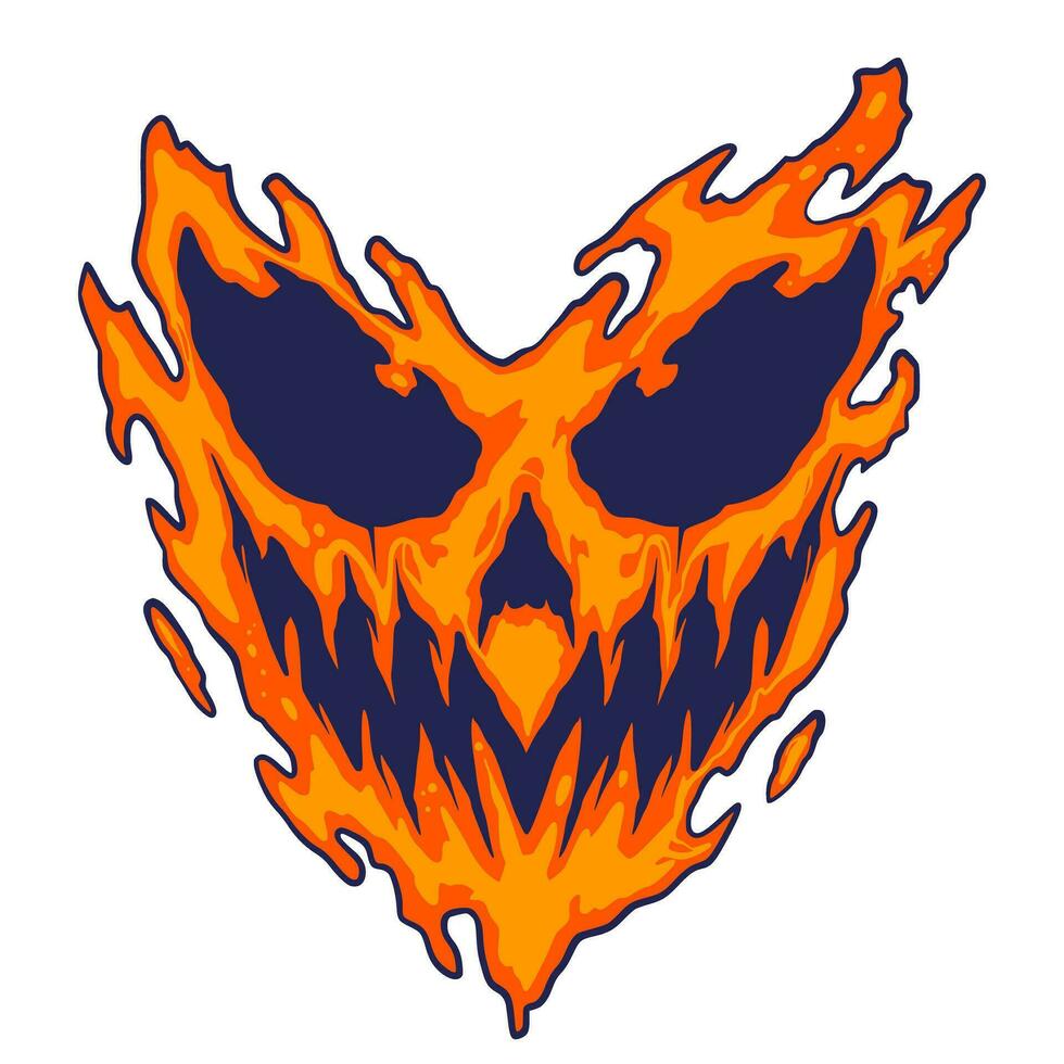 Skull Fire Halloween Illustration vector
