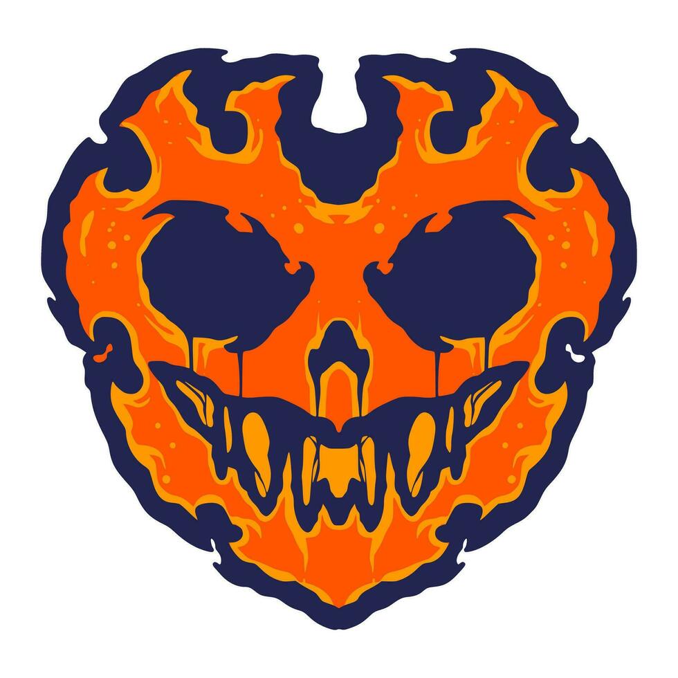 Skull Fire Halloween Illustration vector