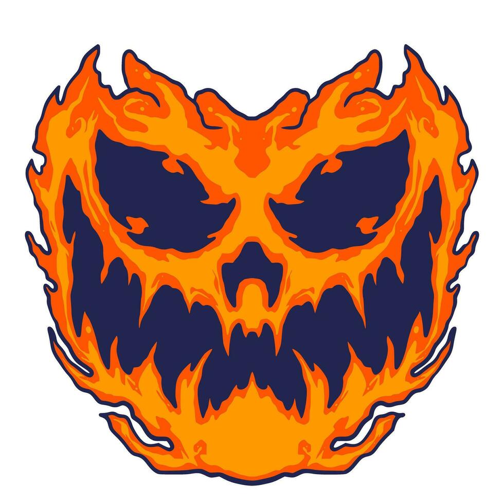 Skull Fire Halloween Illustration vector