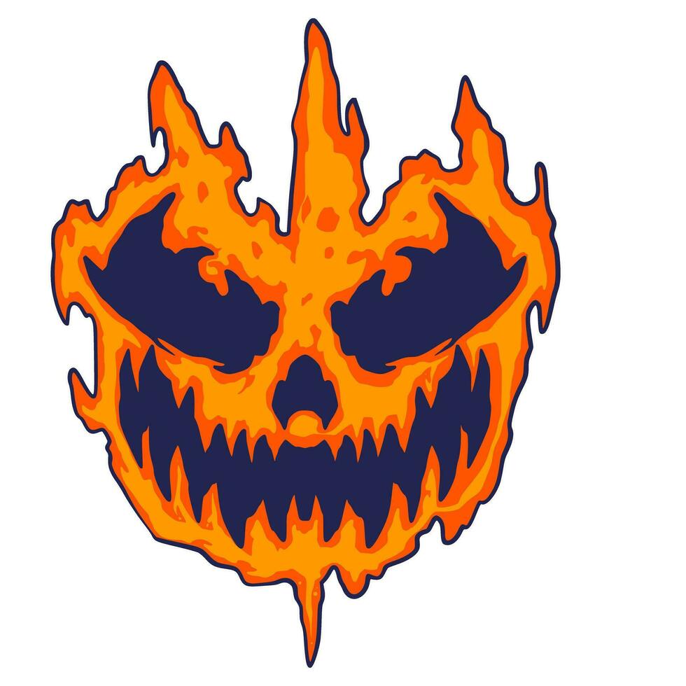 Skull Fire Halloween Illustration vector