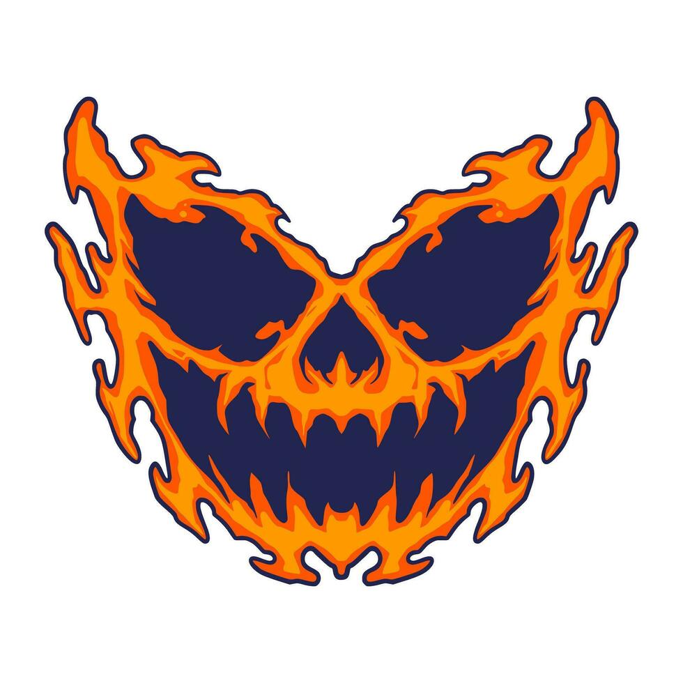 Skull Fire Halloween Illustration vector