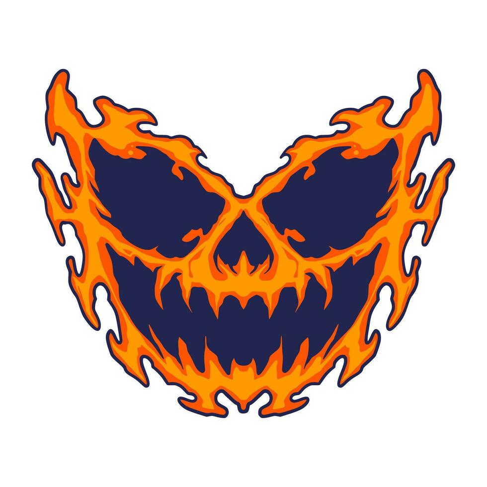 Skull Fire Halloween Illustration vector