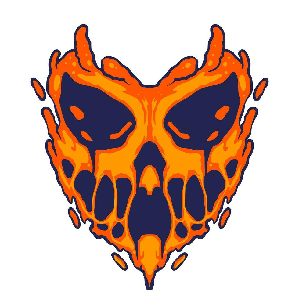 Skull Fire Halloween Illustration vector