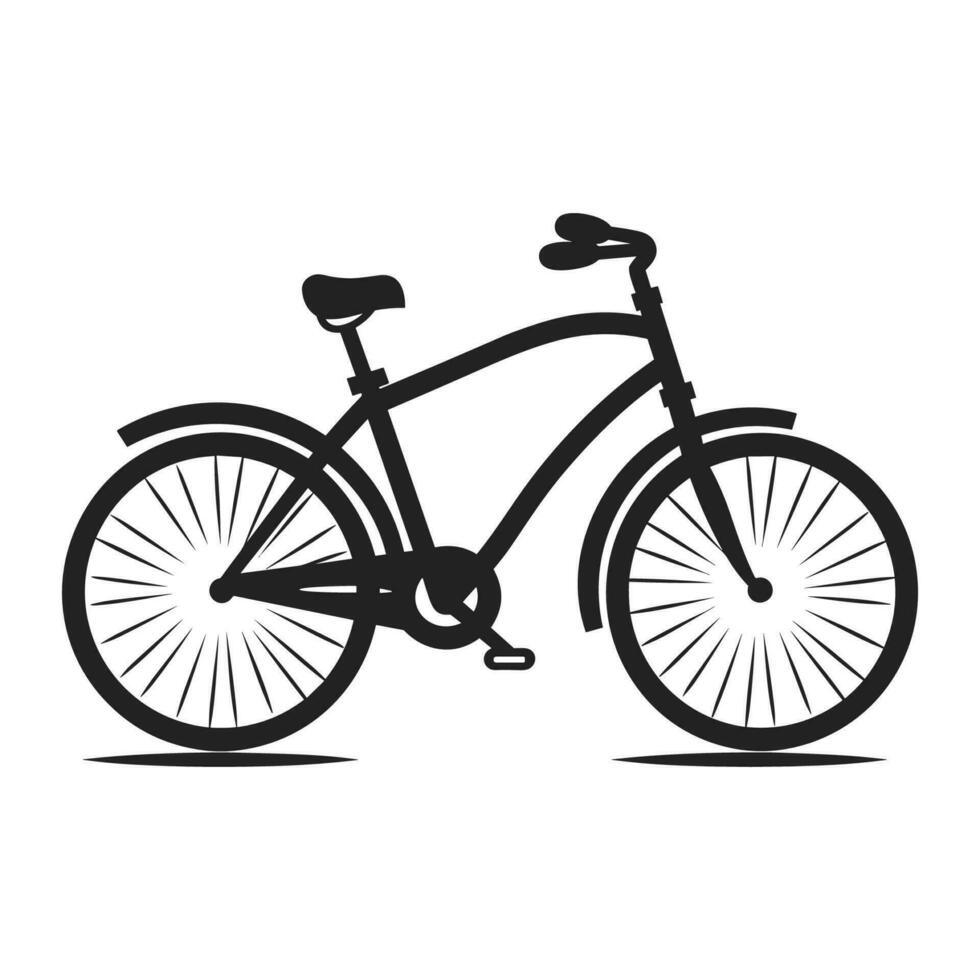 bicicleta negro silueta vector ilustración, ciclo vector silueta aislado en un blanco antecedentes