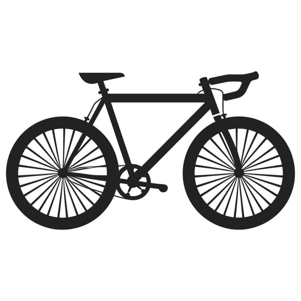 Bicycle black Silhouette vector illustration, Cycle Vector Silhouette isolated on a white background