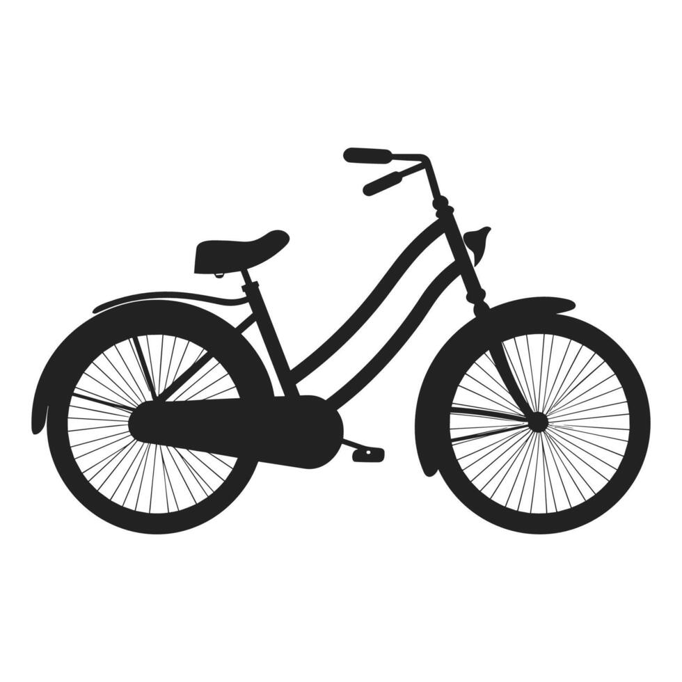 Bicycle black Silhouette Free vector Clipart, Cycle Vector Silhouette isolated on a white background