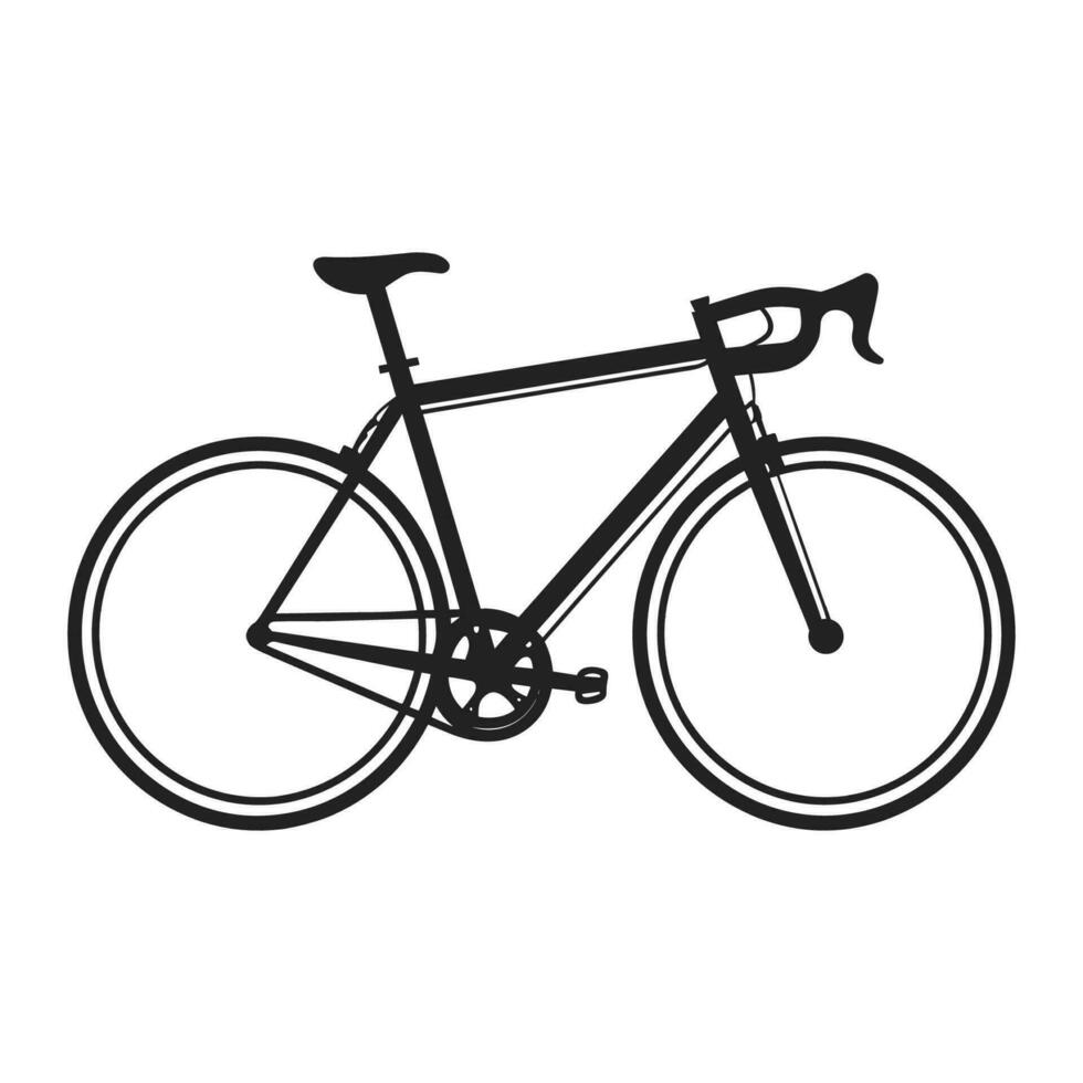 bicicleta negro silueta vector ilustración, ciclo vector silueta aislado en un blanco antecedentes