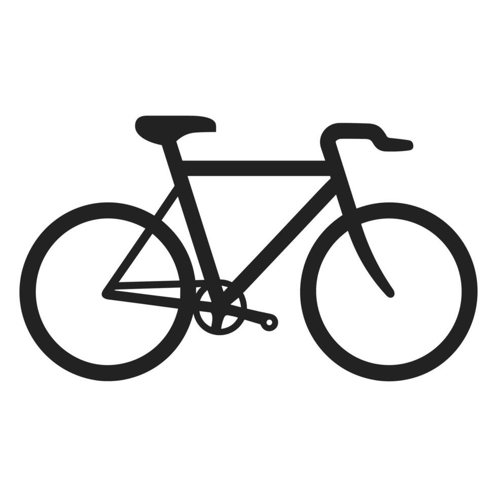 bicicleta negro silueta vector clipart gratis, ciclo vector silueta aislado en un blanco antecedentes