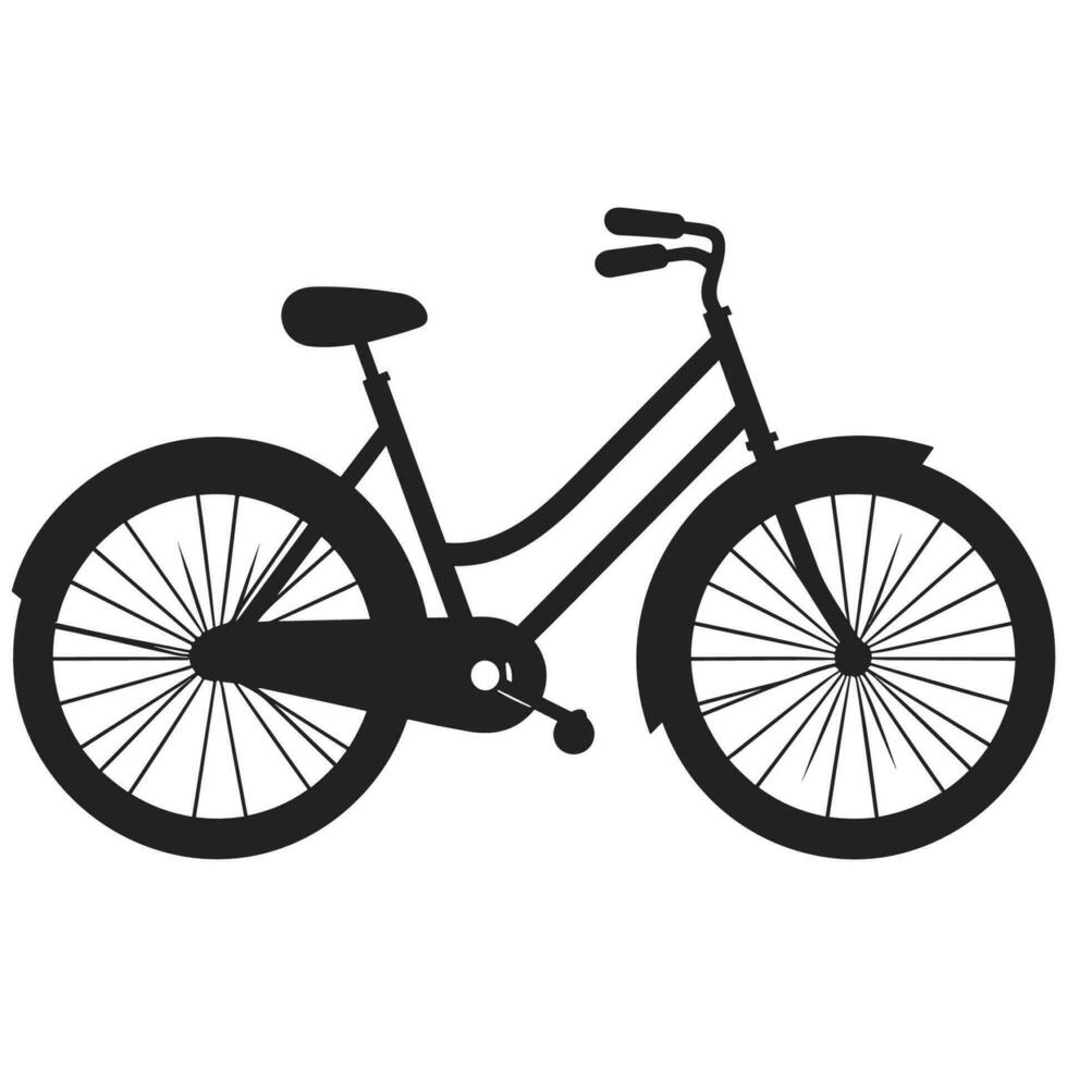 Bicycle black Silhouette vector illustration, Cycle Vector Silhouette isolated on a white background