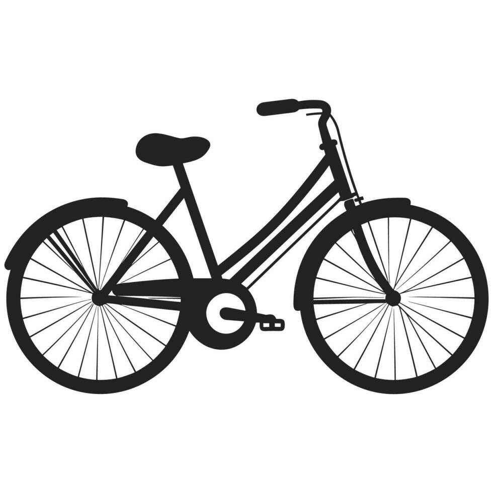 Bicycle black Silhouette vector illustration, Cycle Vector Silhouette isolated on a white background