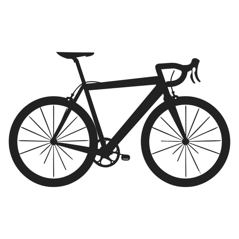 Bicycle black Silhouette Free vector Clipart, Cycle Vector Silhouette isolated on a white background