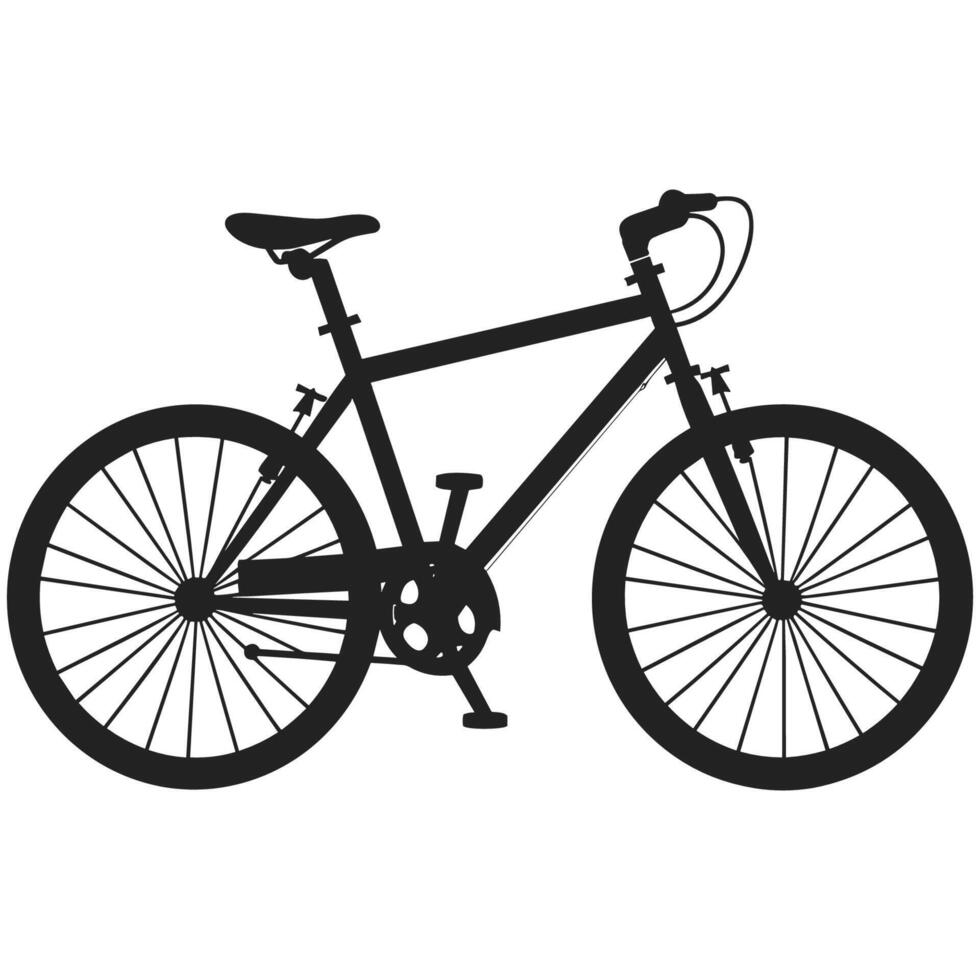 bicicleta negro silueta gratis vector clipart, ciclo vector silueta aislado en un blanco antecedentes