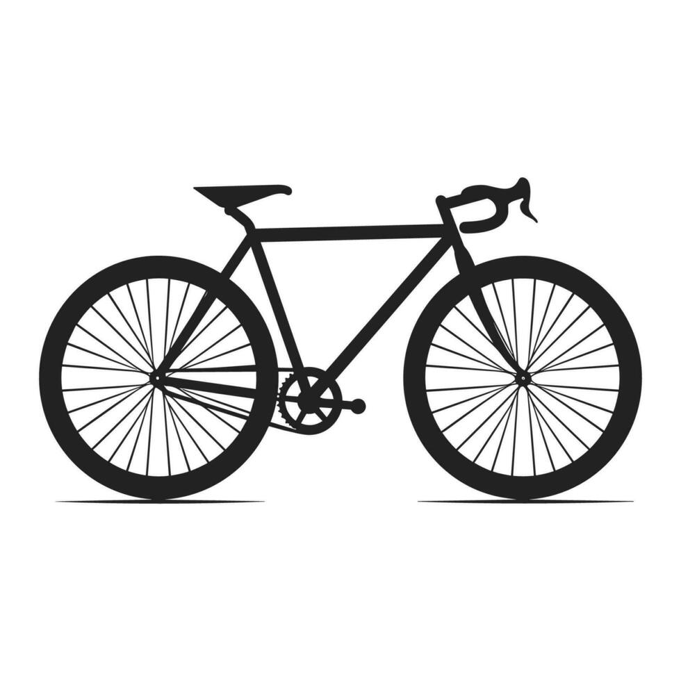 bicicleta negro silueta vector ilustración, ciclo vector silueta aislado en un blanco antecedentes