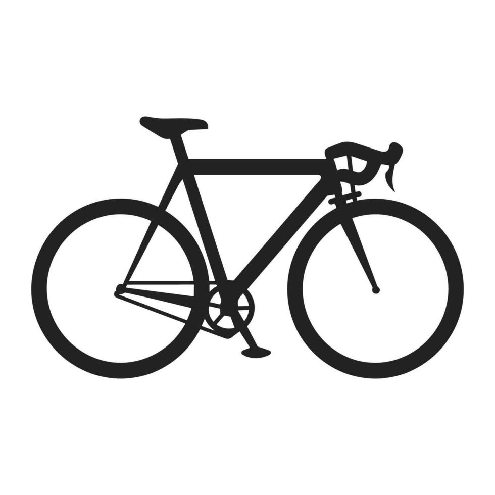 bicicleta negro silueta vector clipart gratis, ciclo vector silueta aislado en un blanco antecedentes