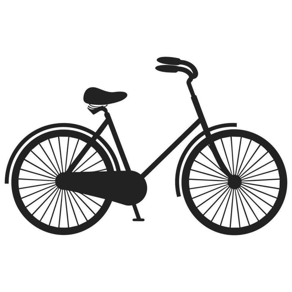 bicicleta negro silueta vector ilustración, ciclo vector silueta aislado en un blanco antecedentes