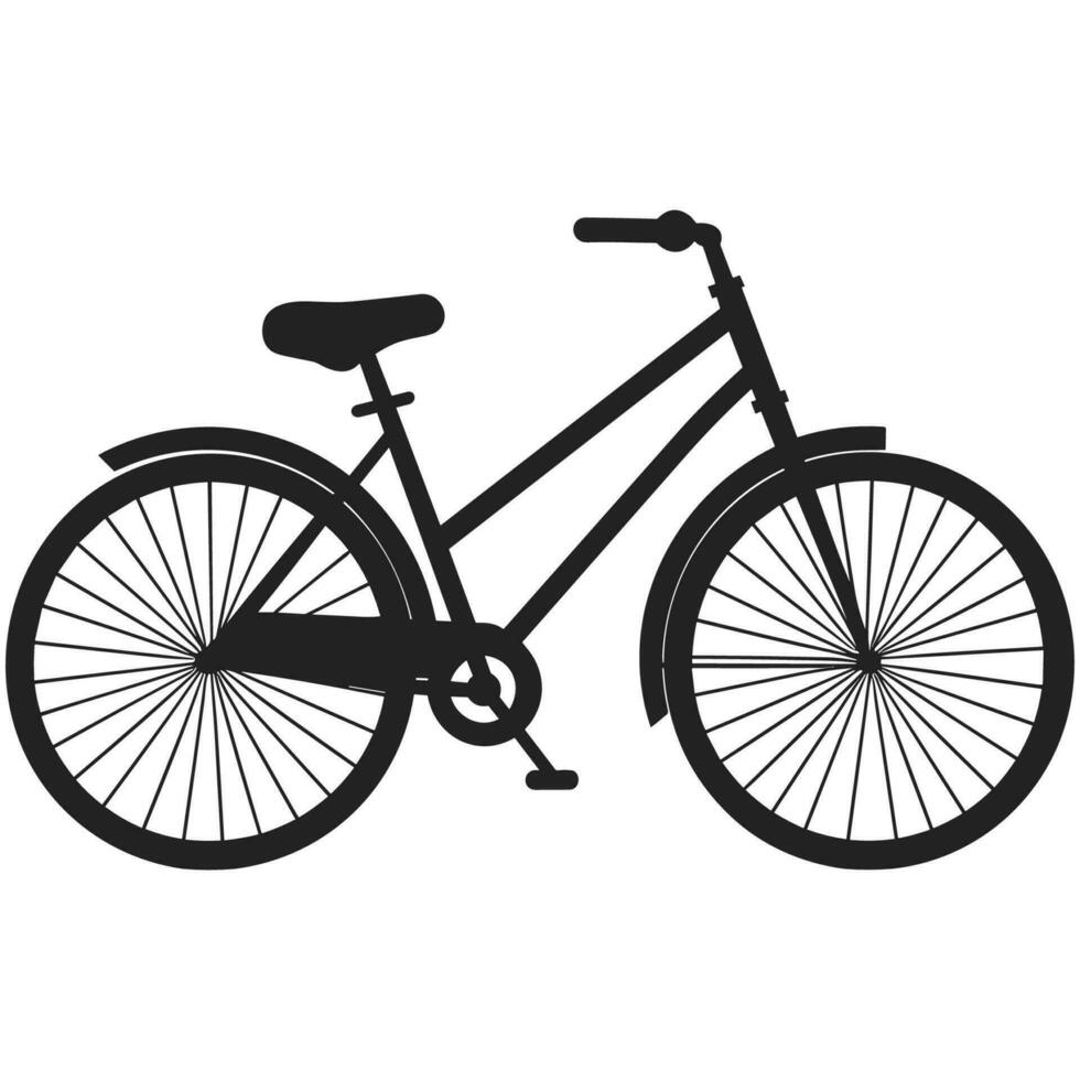 bicicleta negro silueta vector ilustración, ciclo vector silueta aislado en un blanco antecedentes