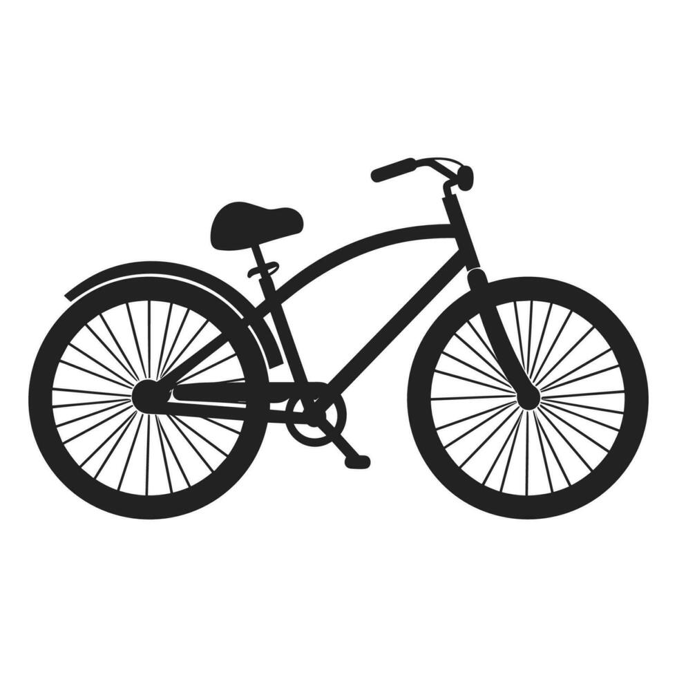 bicicleta negro silueta vector ilustración, ciclo vector silueta aislado en un blanco antecedentes