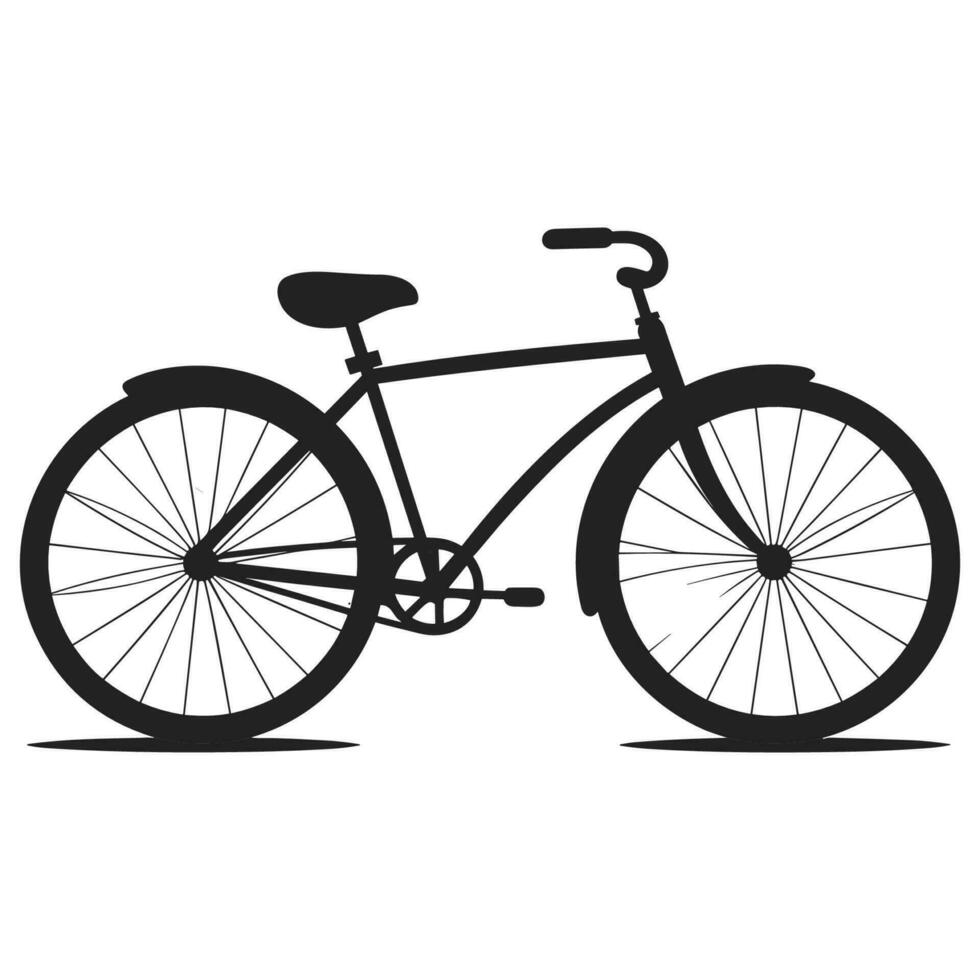 bicicleta negro silueta vector ilustración, ciclo vector silueta aislado en un blanco antecedentes