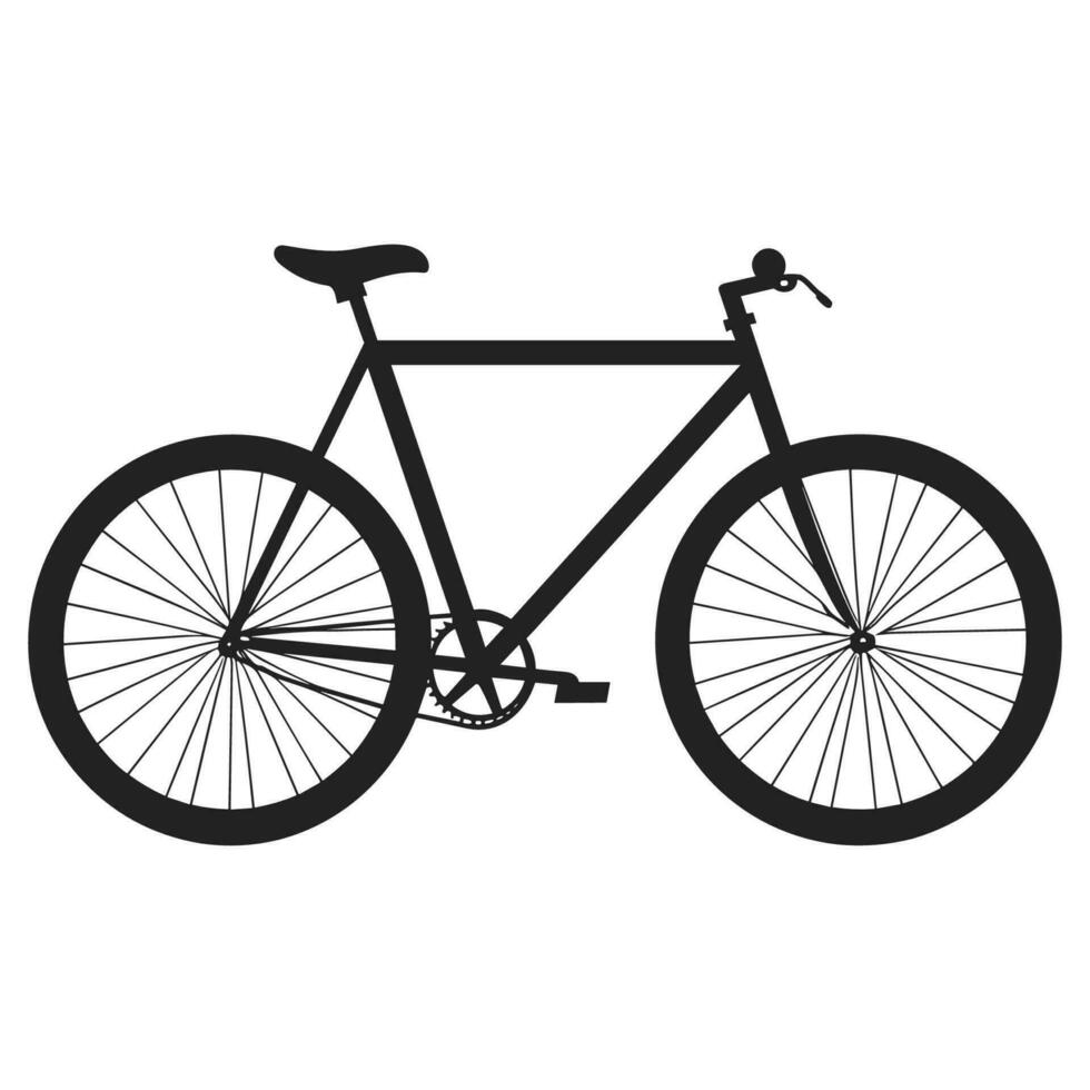 Bicycle black Silhouette vector illustration, Cycle Vector Silhouette isolated on a white background