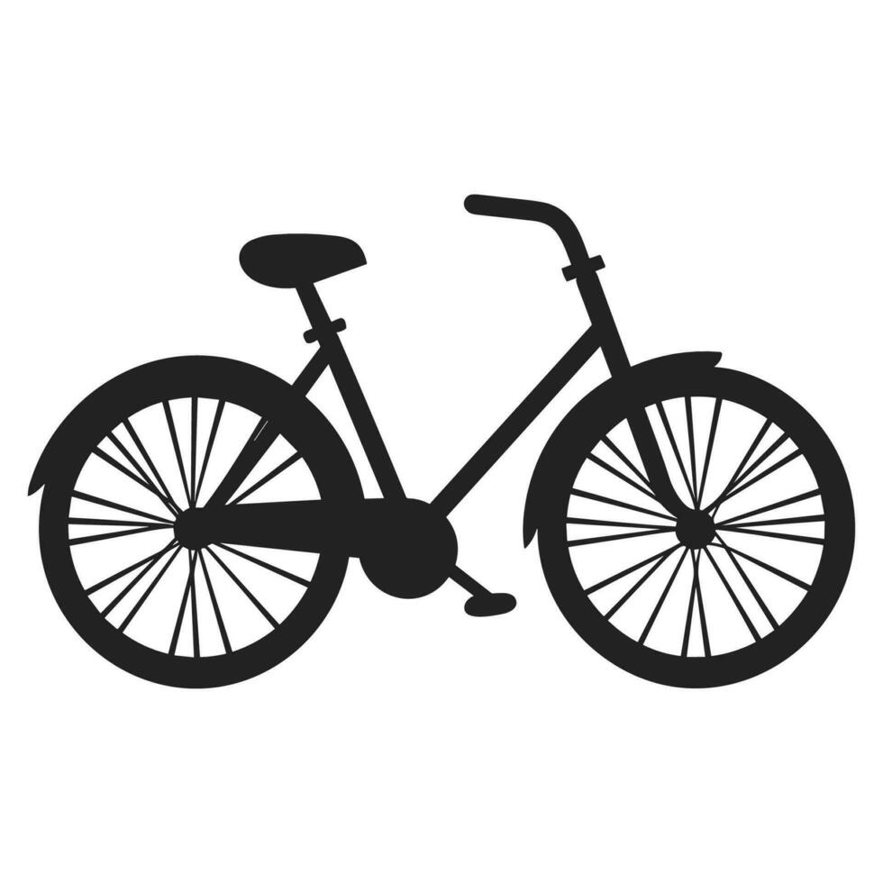 bicicleta negro silueta vector ilustración, ciclo vector silueta aislado en un blanco antecedentes