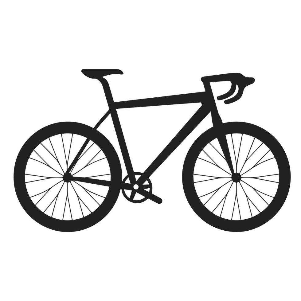 bicicleta negro silueta vector ilustración, ciclo vector silueta aislado en un blanco antecedentes