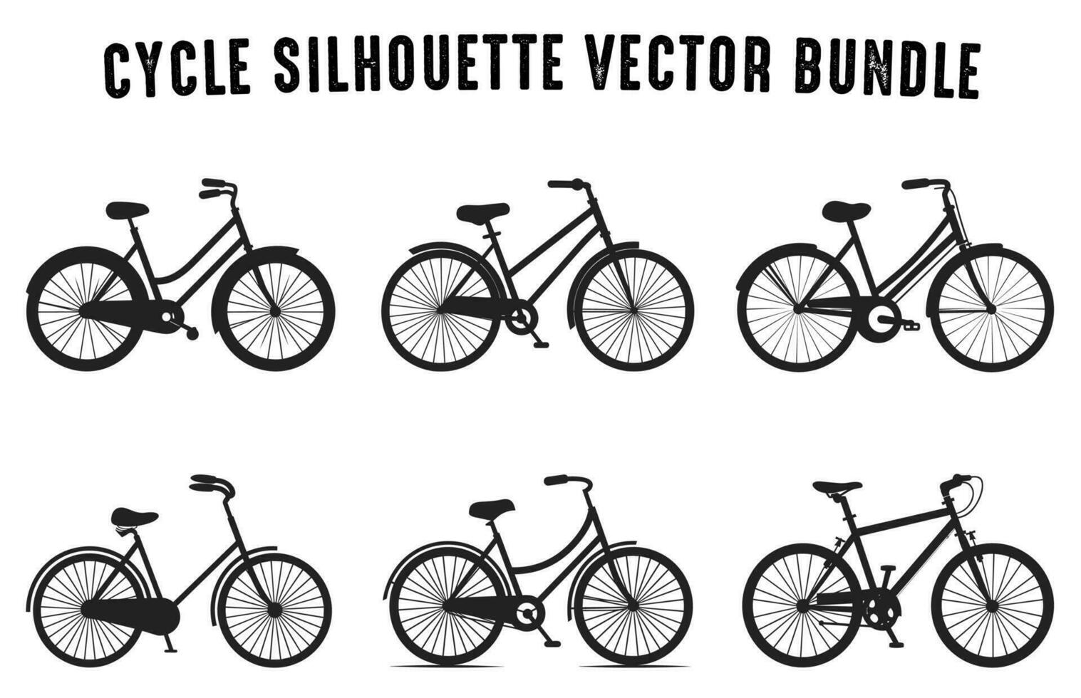 Set of Bicycle Silhouettes Vector illustration, Various type of Cycle Vector Collection isolated on a white background