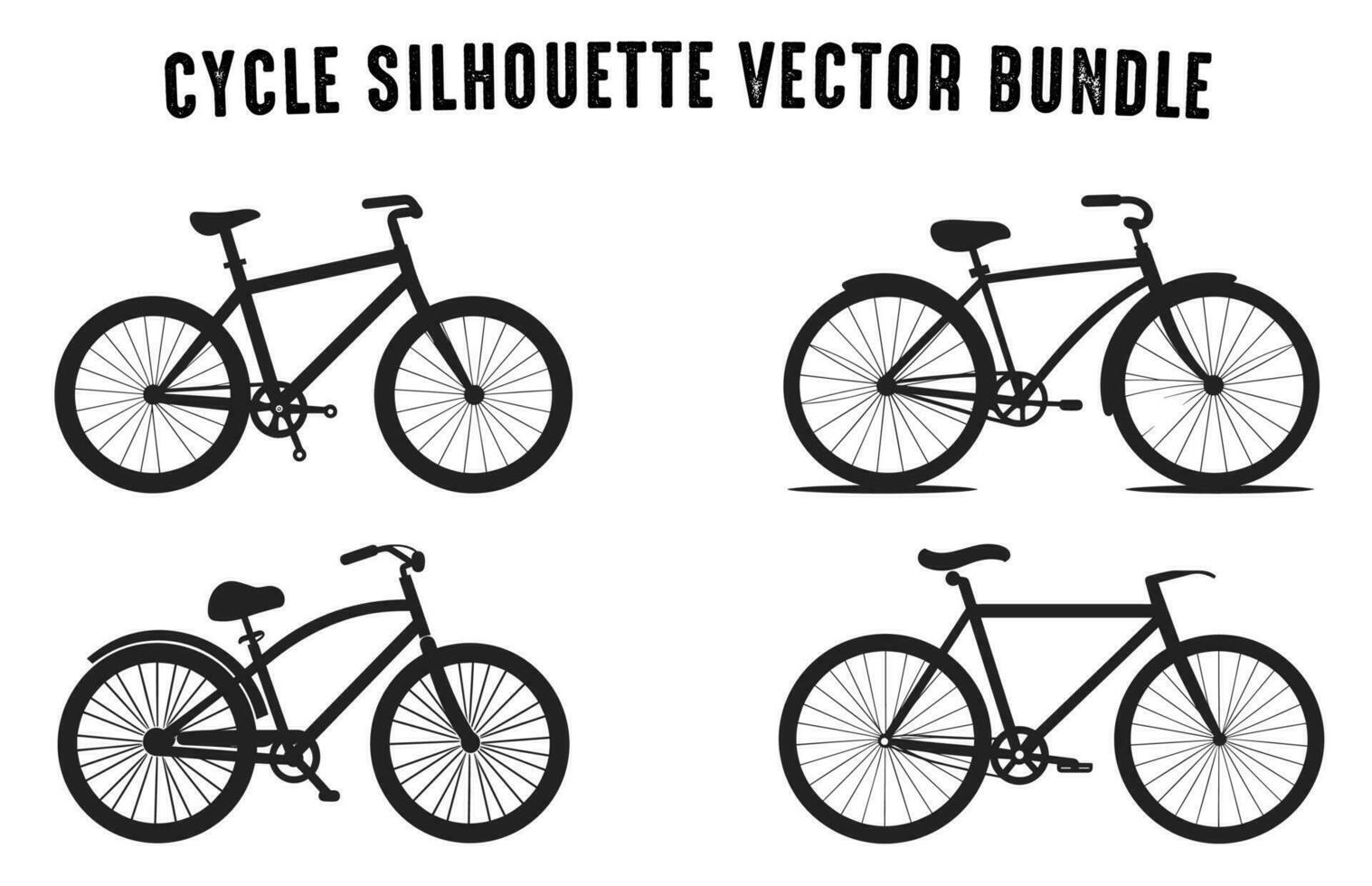 conjunto de bicicleta siluetas vector ilustración, varios tipo de ciclo vector colección aislado en un blanco antecedentes