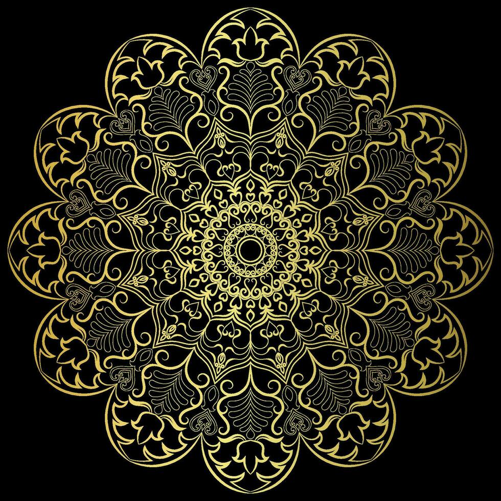 Golden mandala.Mandala de lujo .color dorado vector