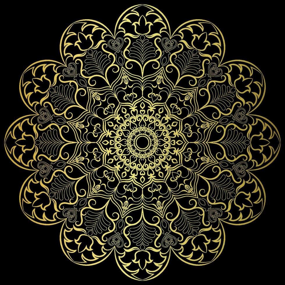 dorado mandala.mandala Delaware lujo .color dorado vector