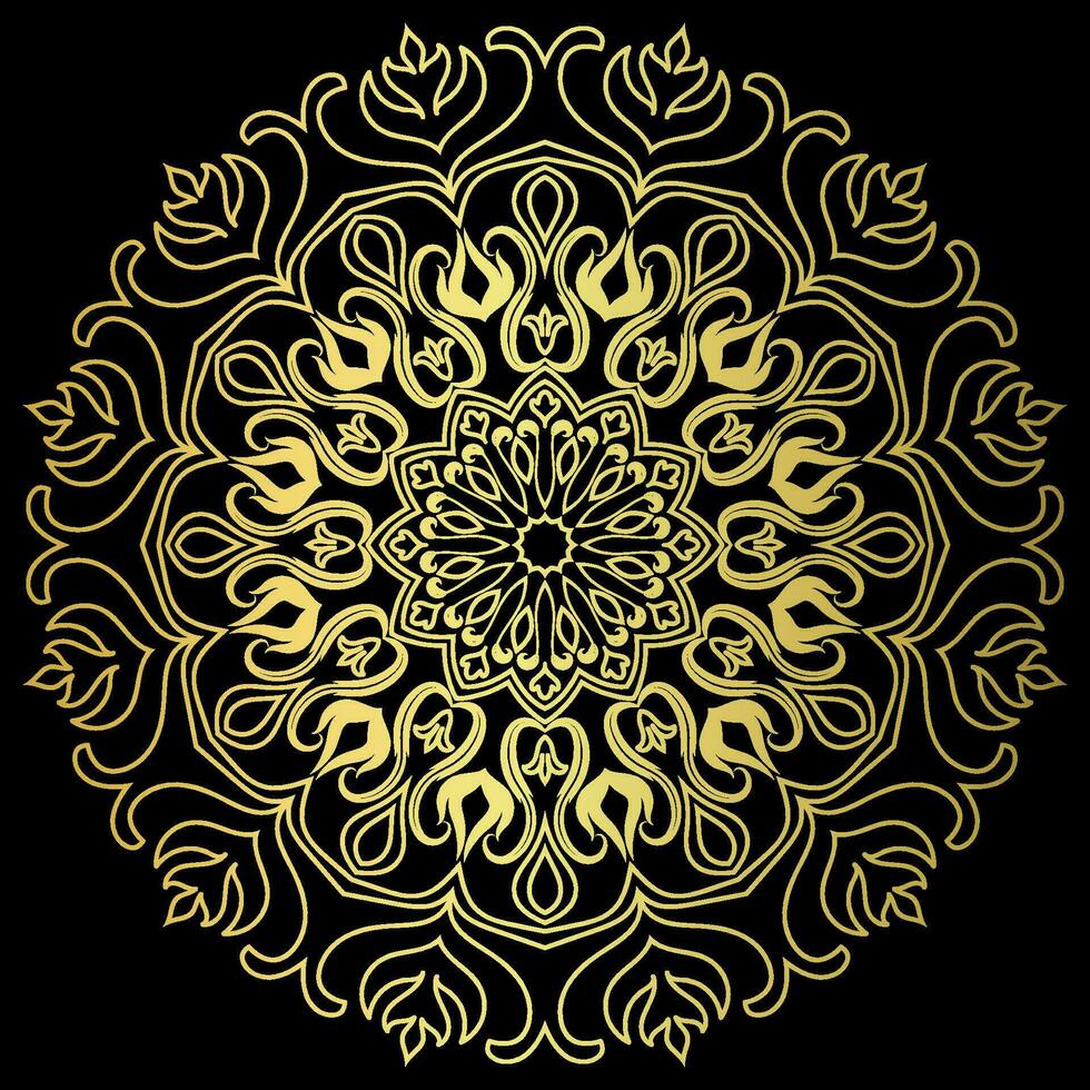 Golden mandala.Mandala de lujo .color dorado vector