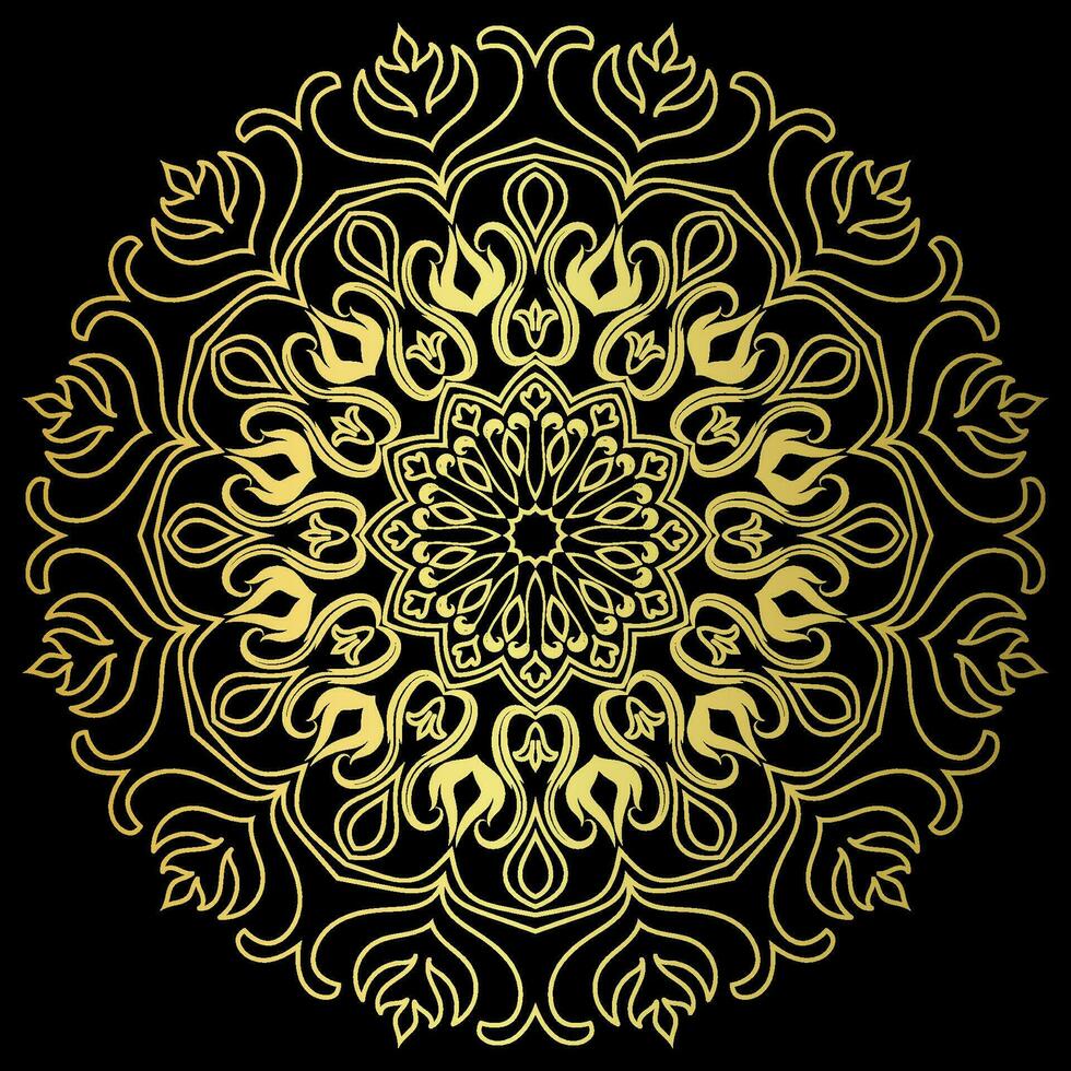 Golden mandala.Mandala de lujo .color dorado vector