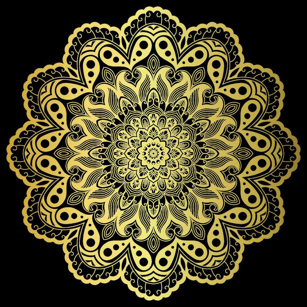 Golden mandala.Mandala de lujo .color dorado vector