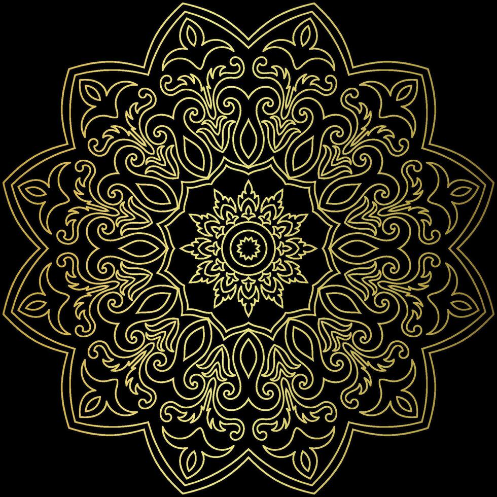 Golden mandala.Mandala de lujo .color dorado vector