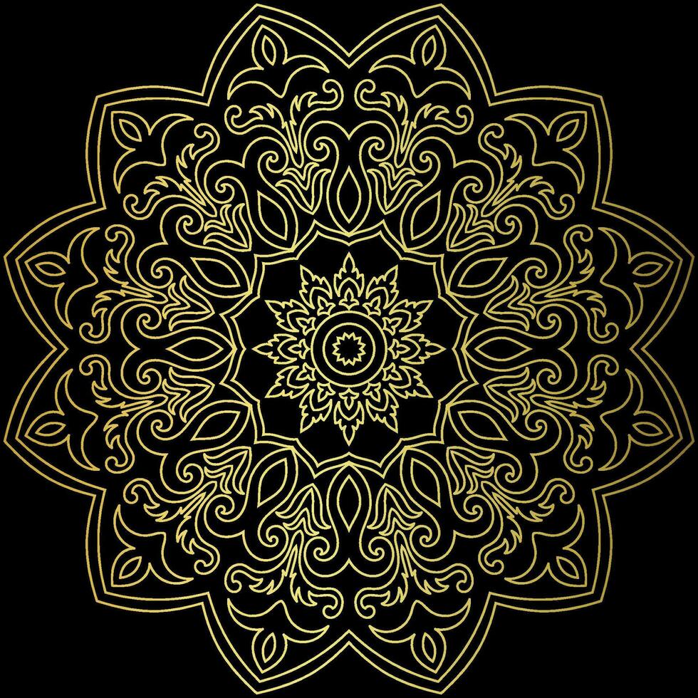 dorado mandala.mandala Delaware lujo .color dorado vector