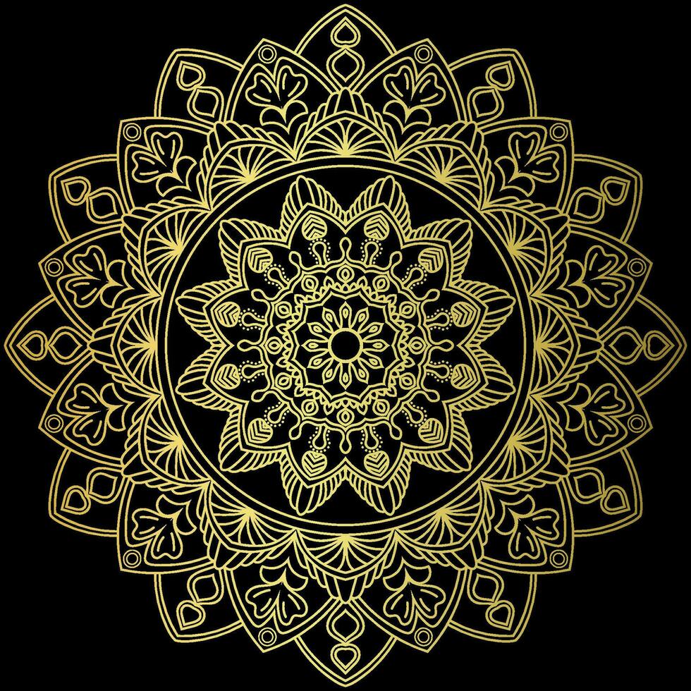 Golden mandala.Mandala de lujo .color dorado vector