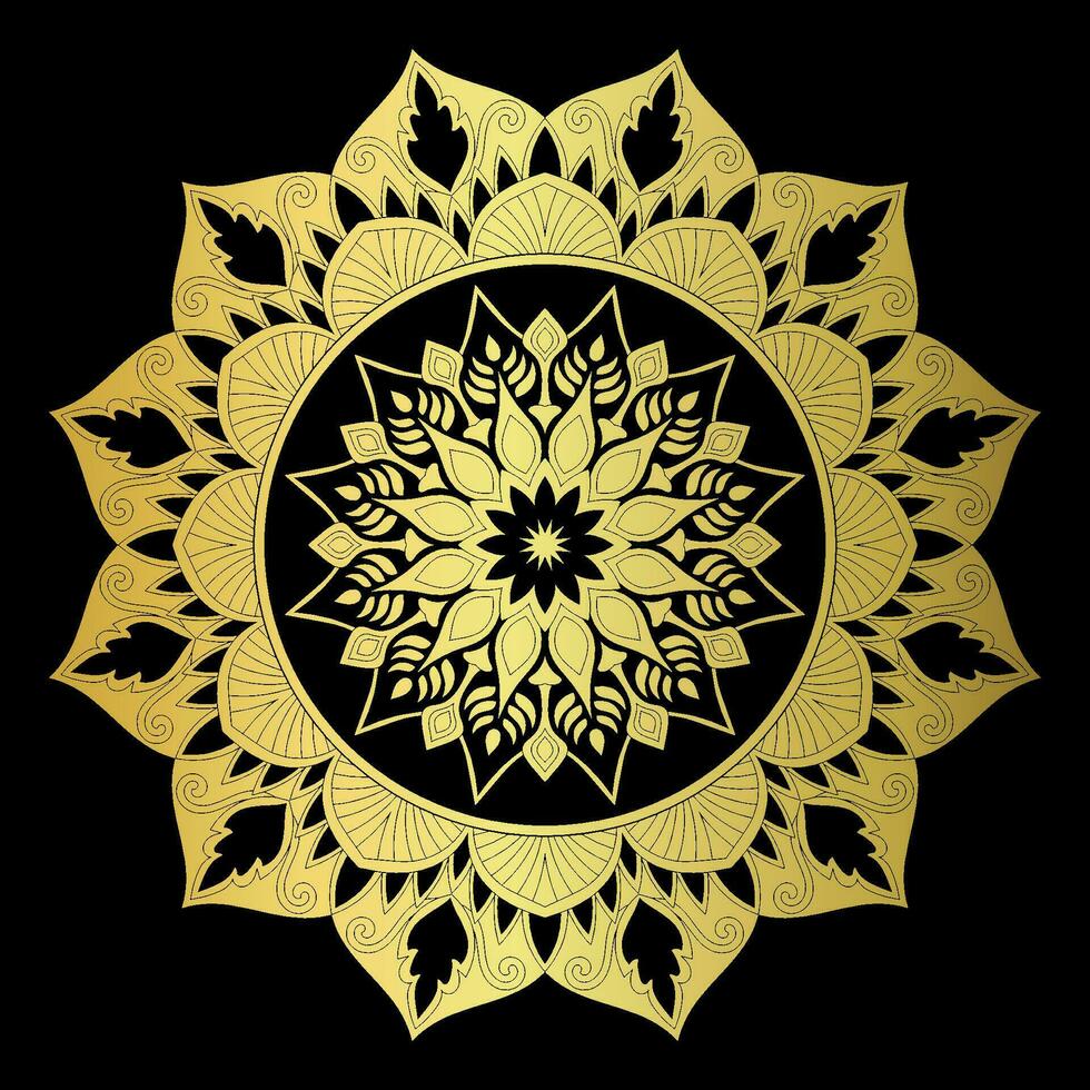 Golden mandala.Mandala de lujo .color dorado vector