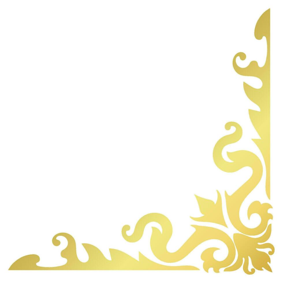 Gold vintage baroque corner ornament retro pattern antique style acanthus. Decorative design element filigree calligraphy. You can use for wedding decoration of greeting card and laser cutting vector