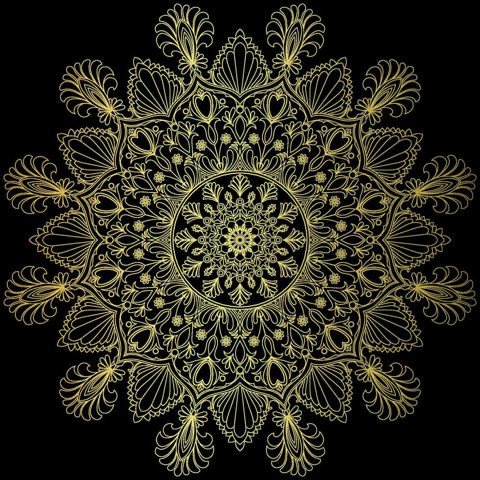 dorado mandala.mandala Delaware lujo .color dorado vector