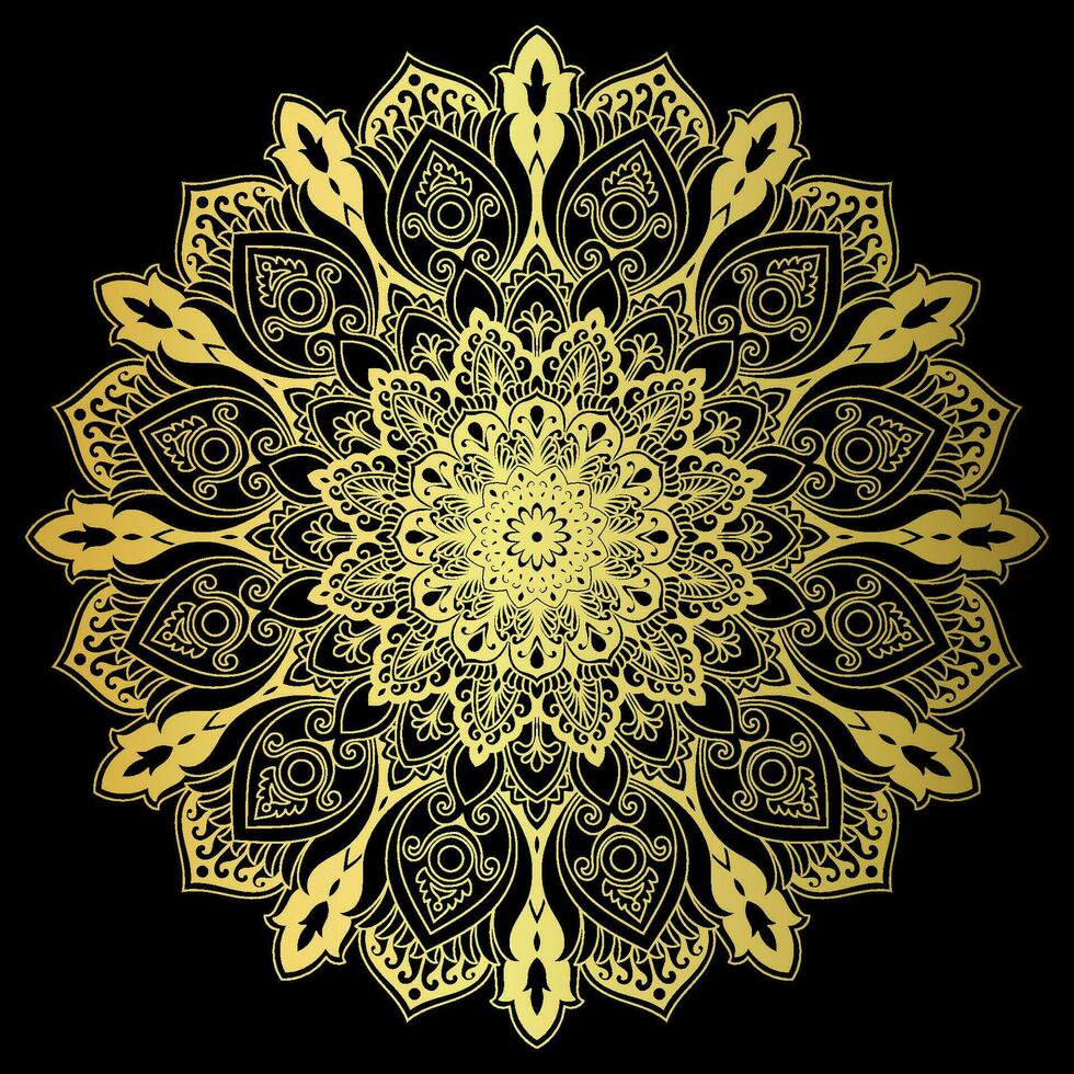Golden mandala.Mandala de lujo .color dorado vector