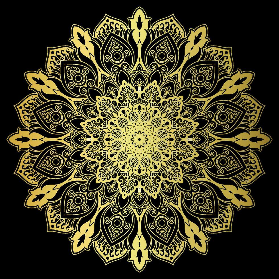 dorado mandala.mandala Delaware lujo .color dorado vector