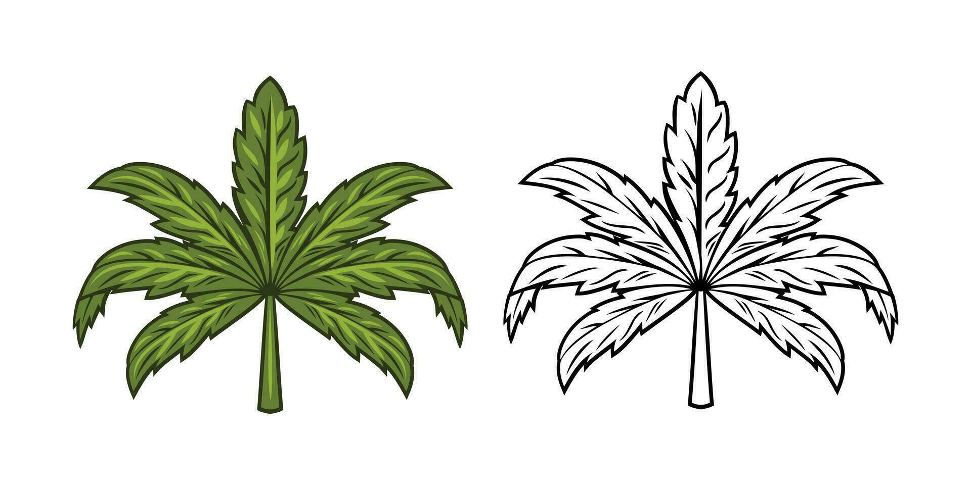 ilustración de hoja de marihuana vector