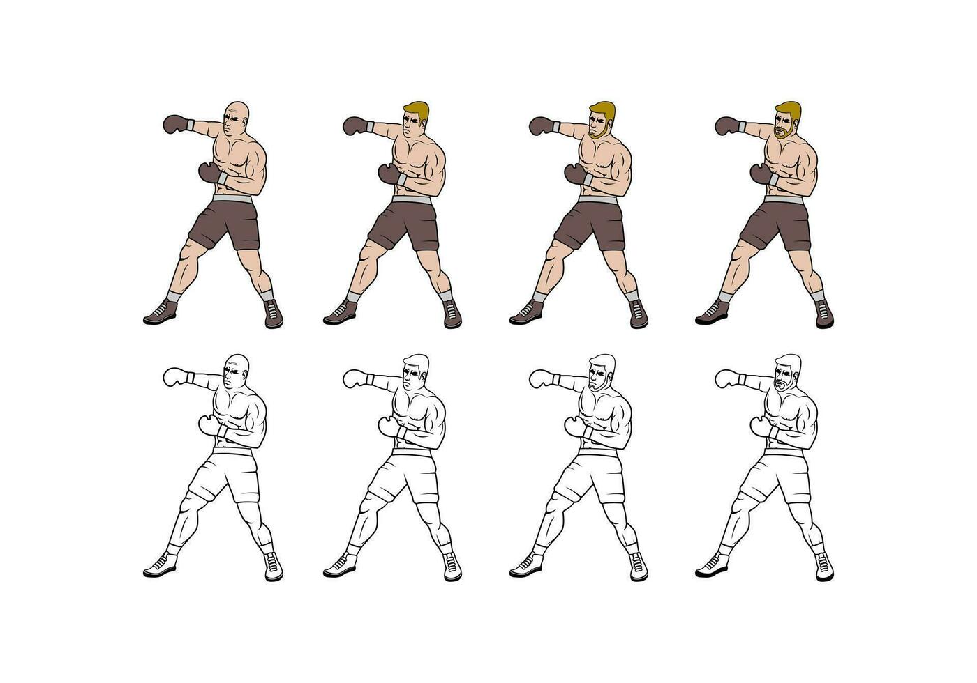 Boxing Cartoon Character Design Illustration vector