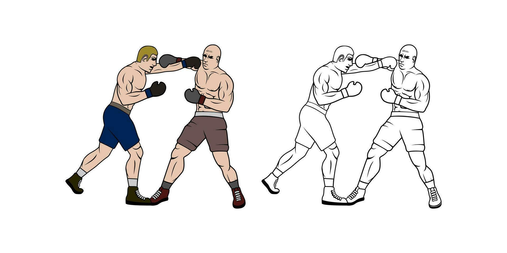 Boxing Cartoon Character Design Illustration vector