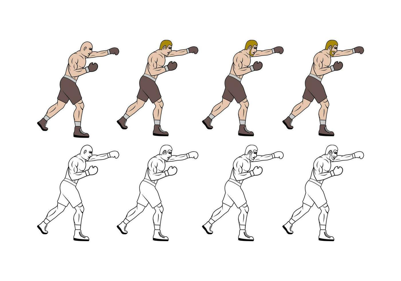 Boxing Cartoon Character Design Illustration vector