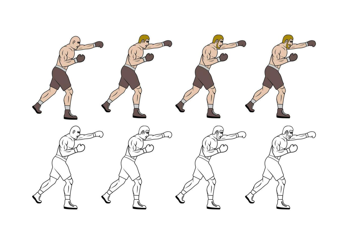 boxeo dibujos animados personaje diseño ilustración vector