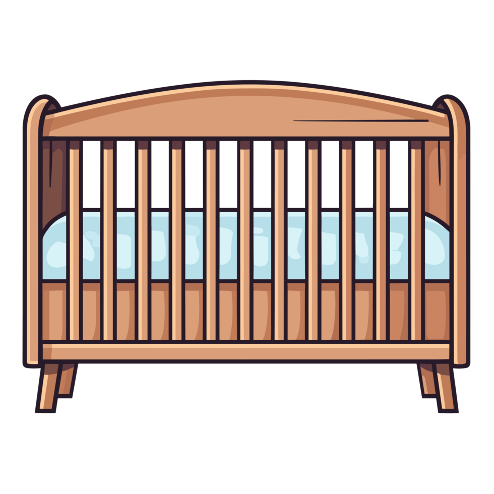 Beautiful Baby Crib Clipart - Ai Generative png