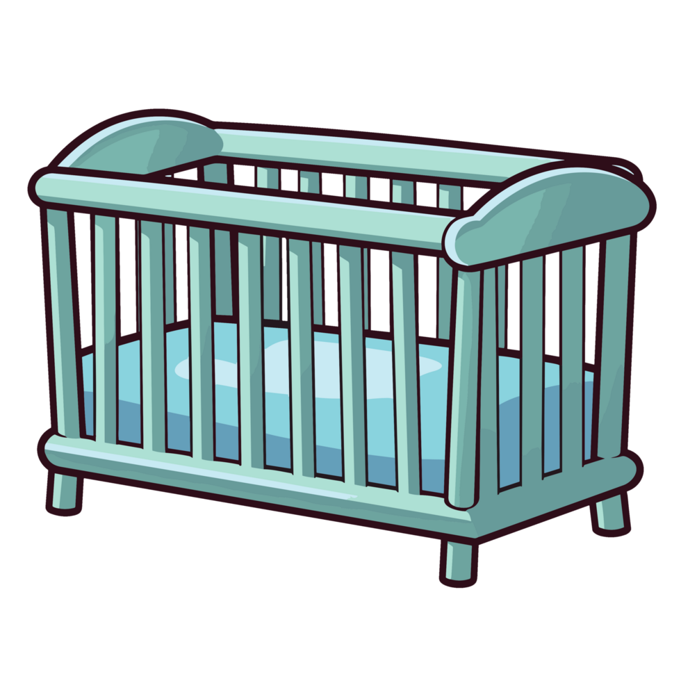 Beautiful Baby Crib Clipart - Ai Generative png